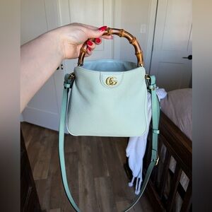 Gucci Diana Small Shoulder Bag Green/Bamboo Handle
